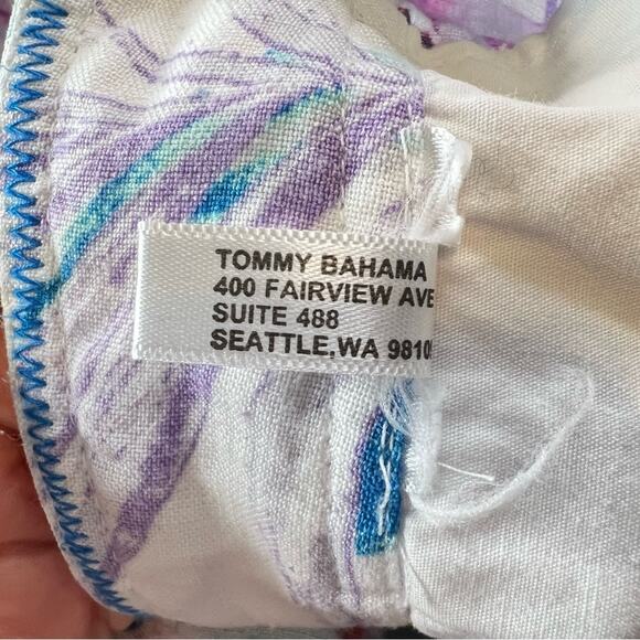 Tommy Bahama Linen Bermuda Shorts 8 Valentina Villa 9" Hawaiian Floral Coastal - Picture 10 of 12